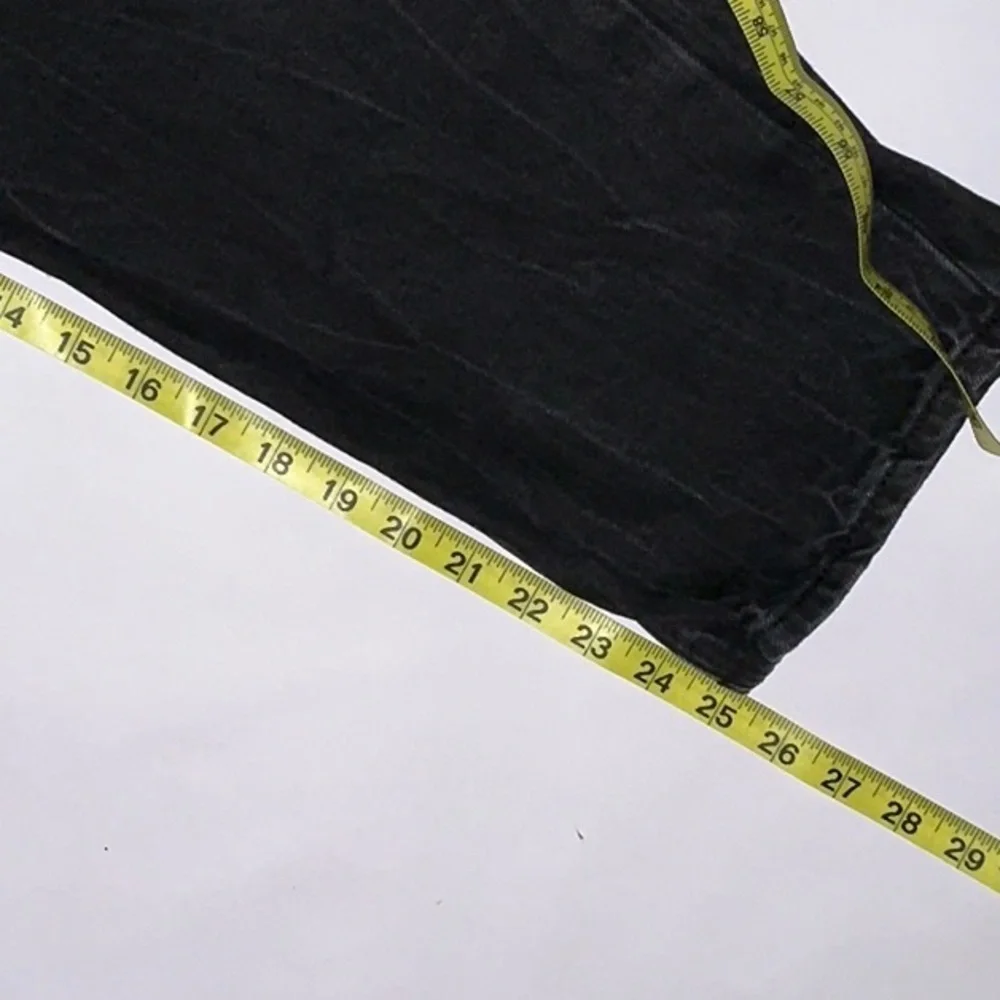 Old Navy Button Fly Distressed Black Jeans, Size 12